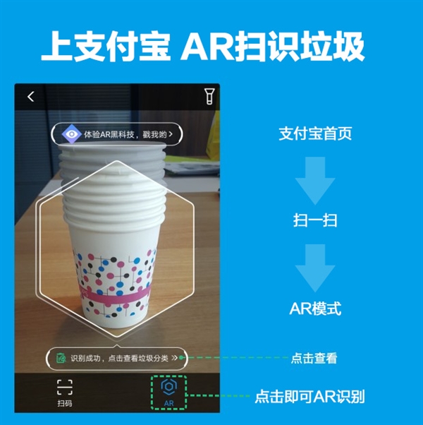 支付宝小程序宣布推出AR扫一扫识别垃圾功能